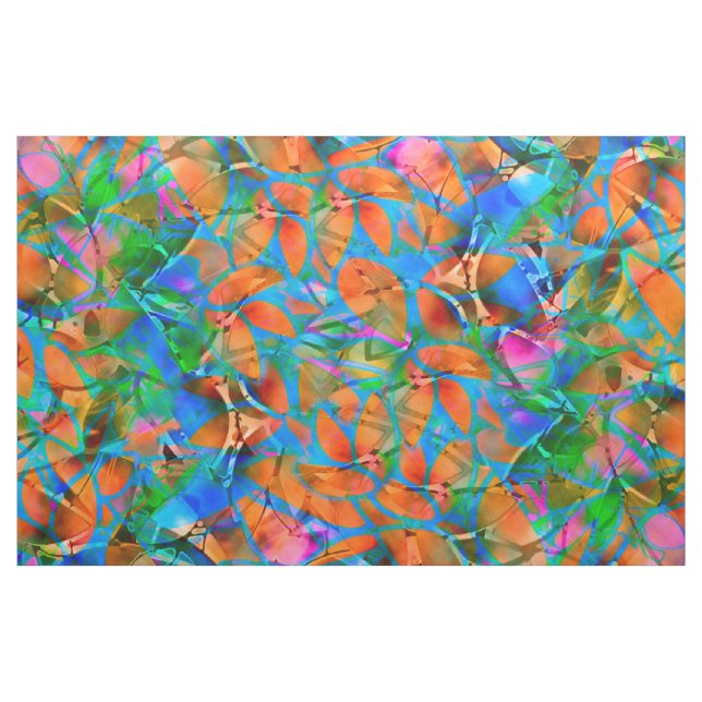 Gewebe-abstraktes beflecktes mit Blumenglas Stoff (Yard (91,4 cm))
