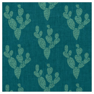 Gewebe: Aquamarine Cacti Naturstoffe Stoff