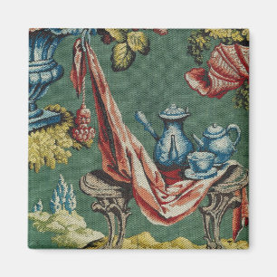 Gewebe, das einen Schokoladentopf und eine Magnet