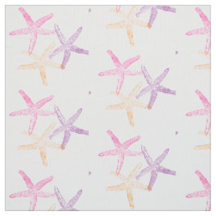 Gewebe des Seelila rosa Gelb starfish-Strandes Stoff
