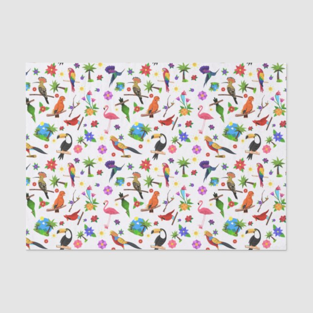 Gewebe für Vögel und Blume Seidenpapier (Vorderseite)