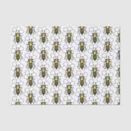 Gewebe - Gelbe und schwarze Bienen Seidenpapier