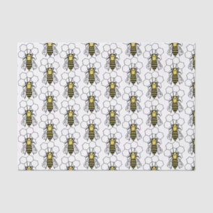 Gewebe - Gelbe und schwarze Bienen Seidenpapier