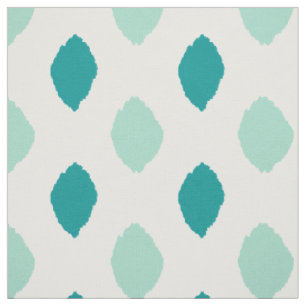 Gewebe: Ikat Muster in aquamarinem und in Blauem Stoff