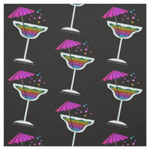 GEWEBE - MARGARITA-GLAS mit Cocktail-Regenschirm Stoff