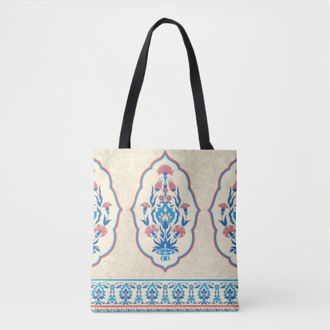Gewebe mit Blumen nahtlos im ethnischen Stil Tasche (Vorderseite)