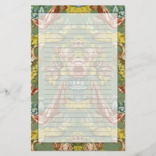 Gewebe mit einem wiederholenden Blumenmotiv Briefpapier