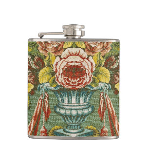Gewebe mit einem wiederholenden Blumenmotiv Flachmann
