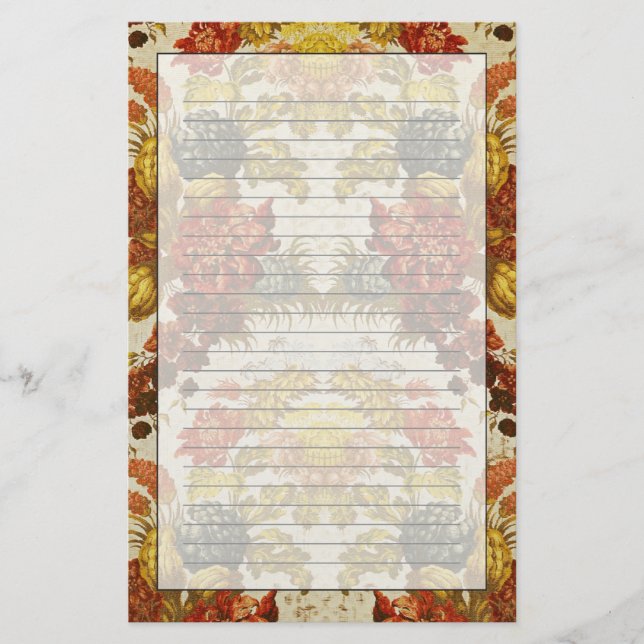 Gewebe mit einem wiederholenden Blumenmuster Briefpapier (Vorderseite)