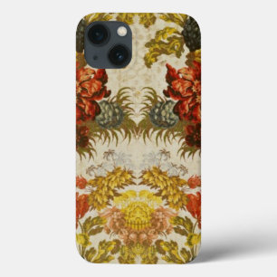 Gewebe mit einem wiederholenden Blumenmuster iPhone 13 Hülle
