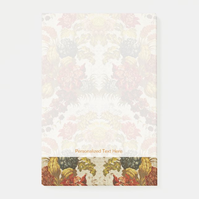 Gewebe mit einem wiederholenden Blumenmuster Post-it Klebezettel (Vorderseite)