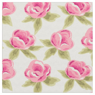 Gewebe mit rosa Rosen Stoff
