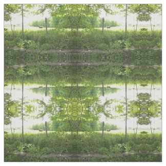 Gewebe mit Weidenszene Stoff