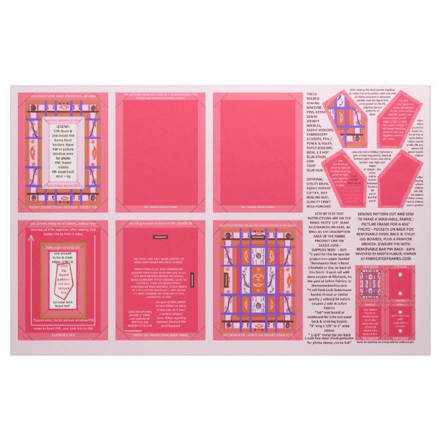 Gewebe Nähmuster Muster waschbare Foto Rahmen, Bro Stoff (Fat Quarter (45,7 x 55,9 cm))