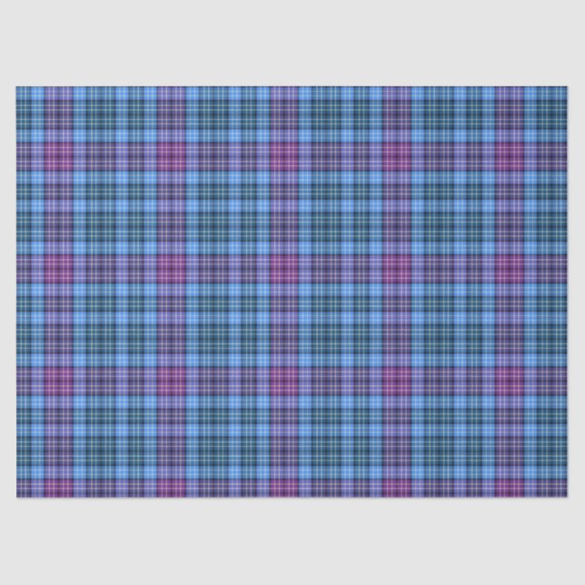 Gewebe oder Decoupage Paper Tartan Pink Lila Blue Seidenpapier (Vorderseite)