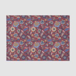 Gewebe oder Dekoupage Paper - Boho Bold Floral Red Seidenpapier