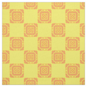 Gewebe - Orangefarbene Tile Stoff