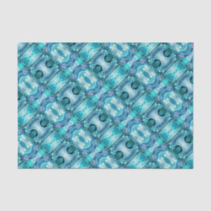 Gewebe Papier - Kristalle aus Aquamarine