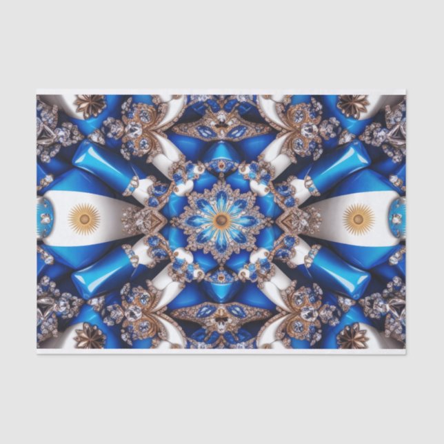 Gewebe-Papier mit argentinischer Farbgestaltung Seidenpapier (Vorderseite)