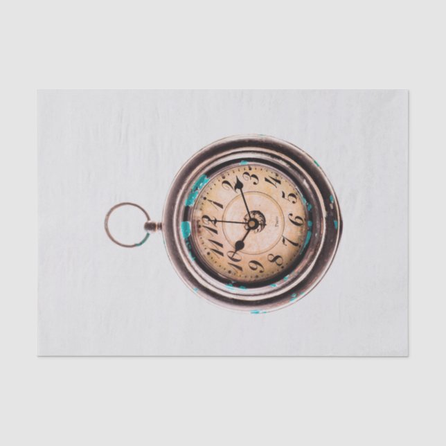 Gewebe-Papier mit Bild der alten Pocket-Uhr Seidenpapier (Vorderseite)