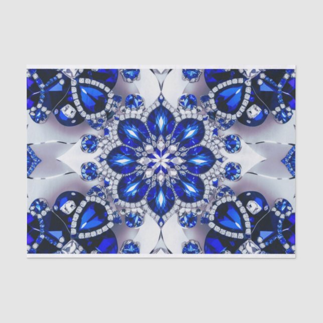 Gewebe-Papier mit blauweißem Farbdesign Seidenpapier (Vorderseite)