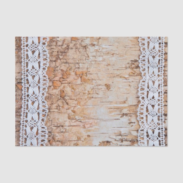 Gewebe Papier Wrapping Land Stall Holz Spitze Trim (Vorderseite)