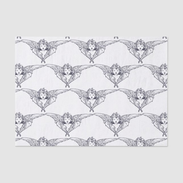 Gewebe-PapierANGELN IN BLAU UND WEISS Seidenpapier (Vorderseite)