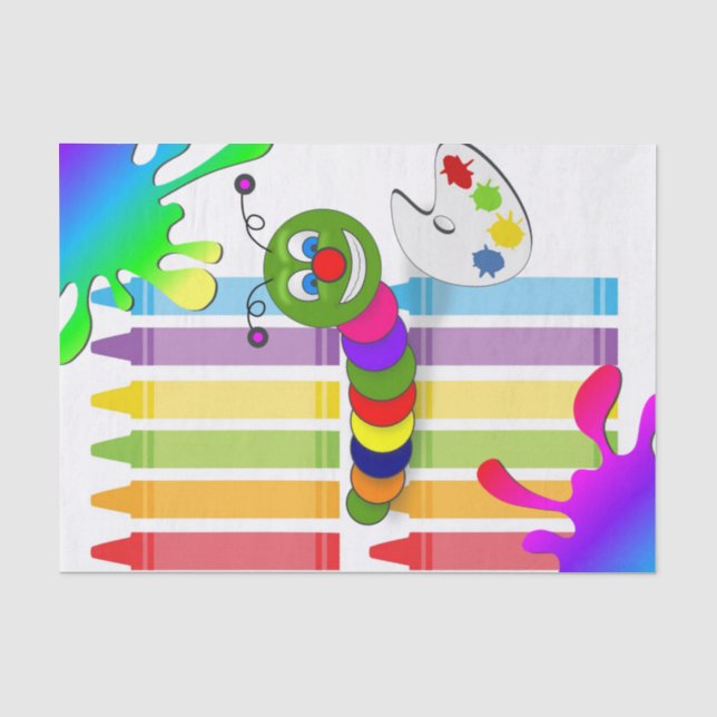 Gewebe Papierfarben Crayons Worm Seidenpapier (Vorderseite)