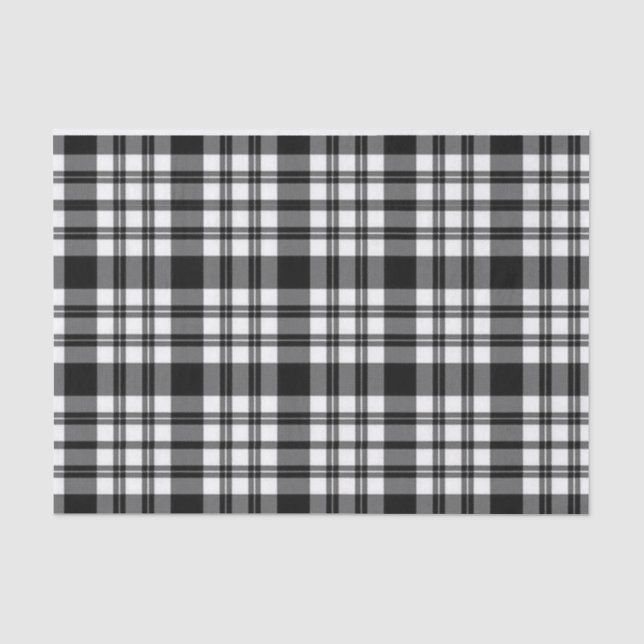 Gewebe Papierstreifen Schwarz-Weiß Kariert Seidenpapier (Vorderseite)
