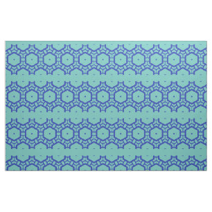 Gewebe - Reihen von Hexagonen in blau Stoff