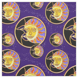GEWEBE-SONNENFINSTERNIS-SONNE-U. MOND-AQUARELL STOFF