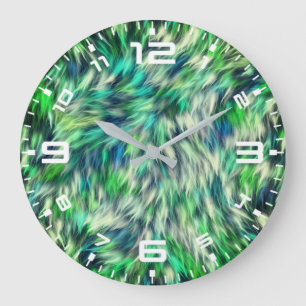 Gewebe Textur Grüne Pelze Design-68745 Große Wanduhr