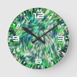 Gewebe Textur Grüne Pelze Design-68745 Runde Wanduhr