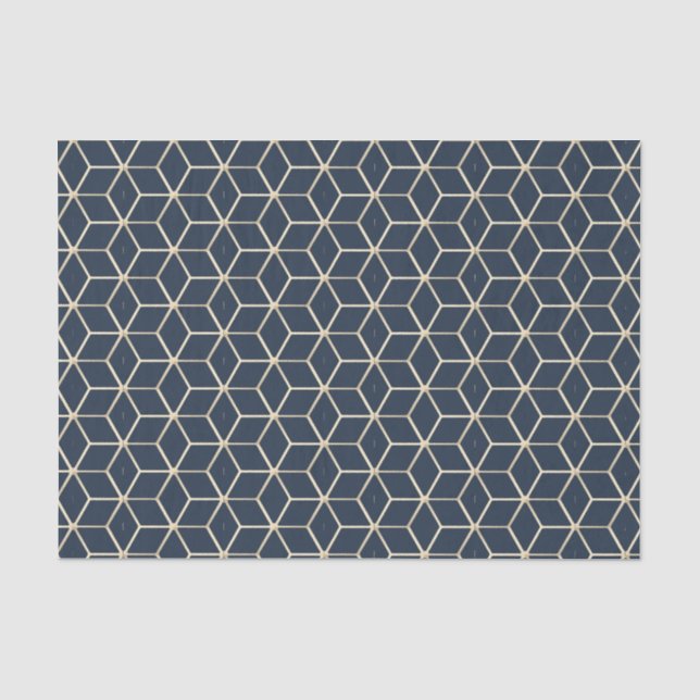 Gewebe und Entfärbung - Geometrisches Lilac-Silber Seidenpapier (Vorderseite)