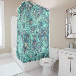 Gewebe von Fäden oder schwammares zyanblau und gra Duschvorhang