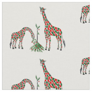 Gewebe-Weihnachtengiraffen Stoff