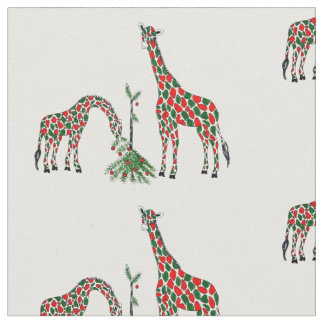 Gewebe-Weihnachtengiraffen Stoff