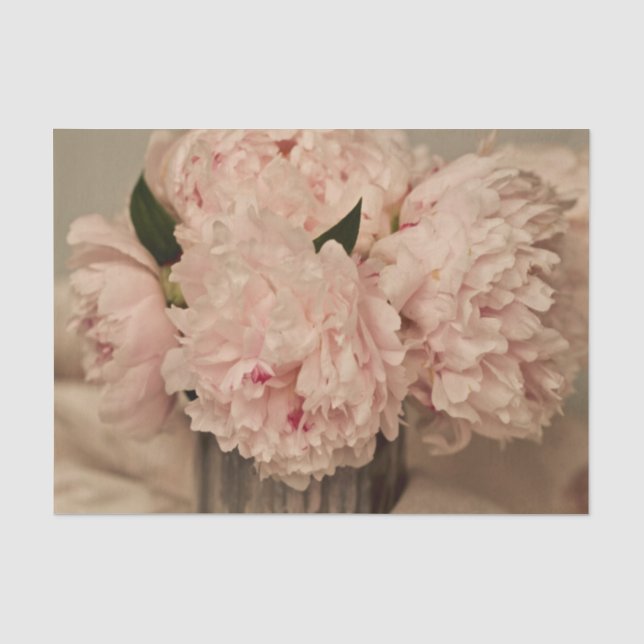 Gewebepapier 10 lb Rosa-Peonie-Anordnung Seidenpapier (Vorderseite)
