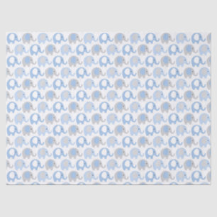Gewebepapier - Blaue und graue Elefanten Seidenpapier