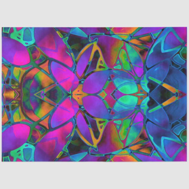 Gewebepapier Blumenmuster Fraktal Art Seidenpapier (Vorderseite)