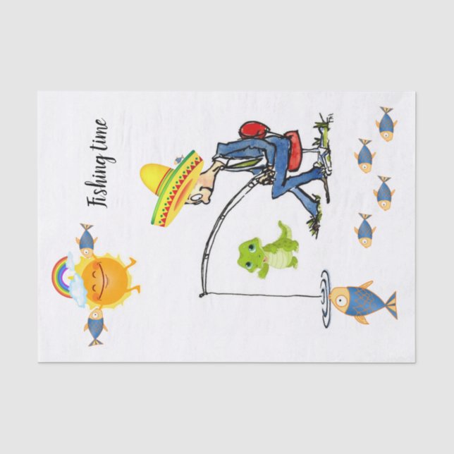 Gewebepapier Fischerei Regenbogenfischerei Seidenpapier (Vorderseite)