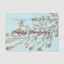 Gewebepapier mit Aquarellblumen in Burgund