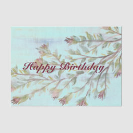 Gewebepapier mit Aquarellblumen in Burgund Seidenpapier