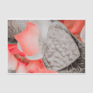 Gewebepapier mit Herz- und Rose-Blättern Seidenpapier