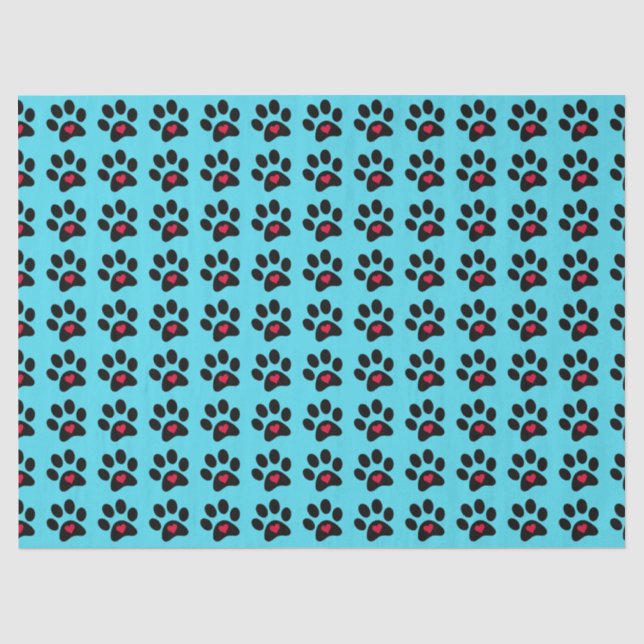 Gewebepapier "Paws and Hearts" Seidenpapier (Vorderseite)