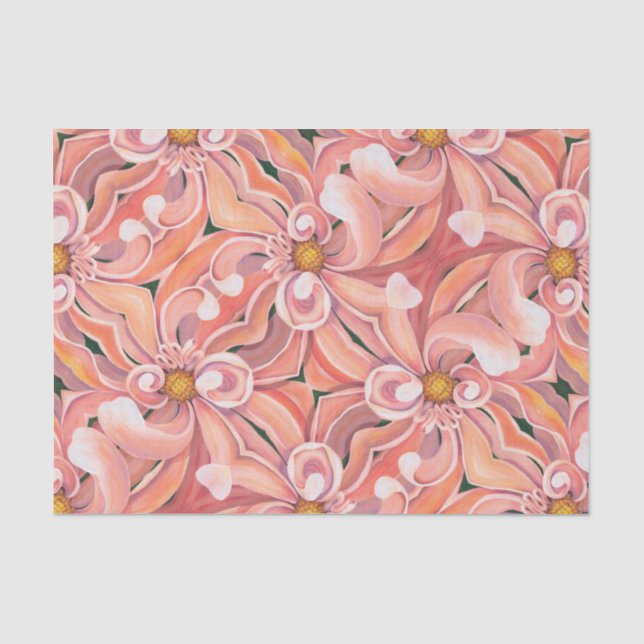 Gewebepapier - Peach Dahlia Seidenpapier (Vorderseite)