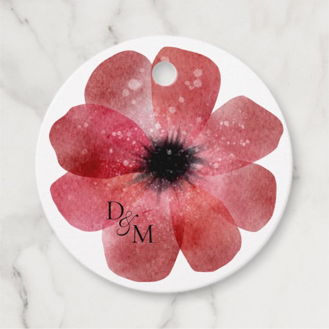 Gewebepapier Poppies Klassischer Rundaufkleber Geschenkanhänger (Vorderseite)