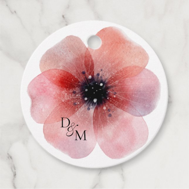 Gewebepapier Poppies Klassischer Rundaufkleber Geschenkanhänger (Vorderseite)