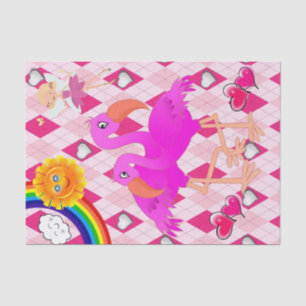Gewebepapier Rosa Flamingo Rainbow Sun Seidenpapier