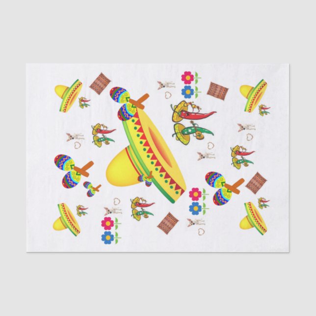 Gewebepapier Sombrero Hot Paprikaschoten Blumenmus Seidenpapier (Vorderseite)